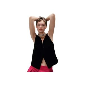 ZARA Women’s Black Viscose Blend T Strap Vest Top New With Tags Size XS